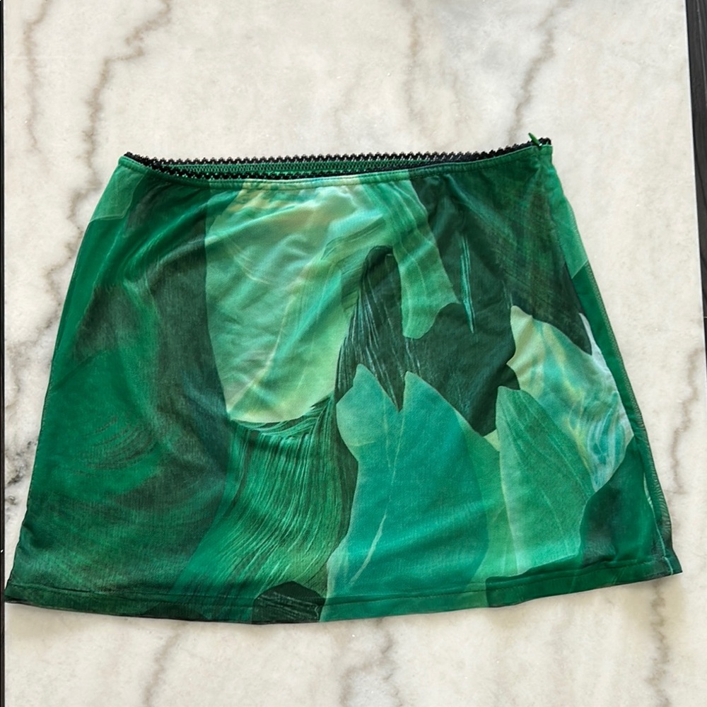 Princess Polly Tropical Green Mini Skirt
